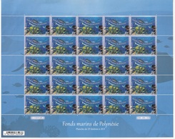 Polynésie Française / Tahiti - Planche / Feuille De 25 Timbres Neufs / 20 F / 18-04-2017 / Fonds Marins De Polynésie - Nuevos