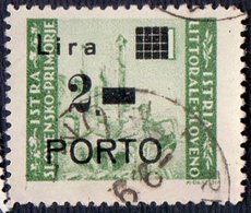SLOVENIA - TRIESTE - ZONA B - LITORALE - PORTO - Sassone 9b  P  Stretta  Punto  Quadrato - Usatti - 1946 - Postage Due