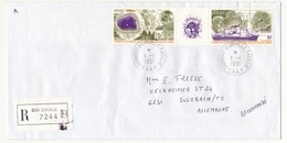 TAAF - Enveloppe Reco. Affr Dyptique 3,60 +20,00 Ozone / Paleoclimatique Cad "Dumont Durville 1/1/1991" - Storia Postale