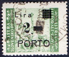 SLOVENIA - TRIESTE - ZONA B - LITORALE - PORTO - Sassone  9ic  P  Stretta  Punto  VIRGOLA - Usatti - 1946 - RARE - Strafport