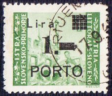 SLOVENIA - TRIESTE - ZONA B - LITORALE - PORTO - Sassone  8k  P  Normale  Punto  QUADRATO - Usatti - 1946 - RARE - Postage Due