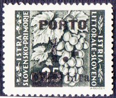 SLOVENIA - TRIESTE - ZONA B - LITORALE - PORTO - Sassone  14/IIdg  Sopras. INCOMPLETA - *MLH - 1946 - RARE - Impuestos