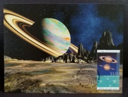 Astronomical Phenomena Saturn's Ring Tilt Variation Maximum Card 2015 Hong Kong Type D - Cartoline Maximum