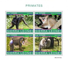 2020-01- SIERRA LEONE Stamps Face Value Price  PRIMATES   4V      MNH** - Schimpansen