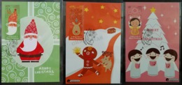 Christmas Stamps Maximum Card Set 2014 Santa Claus, Gingerbread, Angels, Stars, Hong Kong Type B (3 Cards) - Maximumkaarten