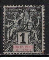 INDE         N°  YVERT  :  1 (2)   OBLITERE       ( Ob   5/19  ) - Used Stamps