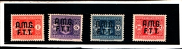 93420) ITALIA.- Trieste AMG-FTT- 1947-Segnatasse SOPR. SU 2  RIGHE-n° 1/4- 4 Valori MNH ** - MNH** - Postage Due