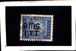 93424) ITALIA.- Trieste AMG-FTT- 1947-49- 6 LIRE-Segnatasse 2 RIGHE-Ruota USATO - Portomarken