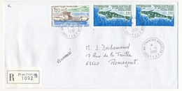 TAAF - Enveloppe Affr. 7,80 Poisson Des Glaces X2 + 3,20 Chaland L'Aventure - Port Aux Français Kerguelen - 1/1/1991 - Covers & Documents