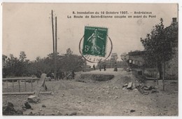 CPA 42 ANDREZIEUX Inondation Pont Coupé Sur La Route De Saint Etienne - Andrézieux-Bouthéon