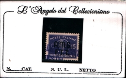 93431) ITALIA.- Trieste AMG-FTT- 1949--15 LIRE-RECAPITO AUTORIZZATO SOPR. SU 2  RIGHE-n° 1- USATO - Other & Unclassified