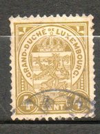 LUXEMBOURG 4c Jaune Olive 1907 N°91 - 1907-24 Abzeichen