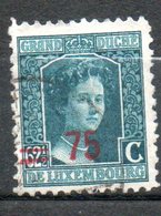 LUXEMBOURG  75 S 62 1/2c Vert Bleu 1916 N° 116 - 1914-24 Maria-Adelaide