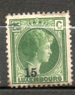 LUXEMBOURG  15s 25c Vert 1927 N° 202 - 1921-27 Charlotte Voorzijde