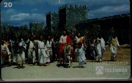 BRAZIL 1995 PHONECARD ENTRANCE OF JESUS ON THE WHITE DONKEY IN JERUSALEM USED VF!! - Christmas