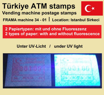 Türkei Türkiye Frama ATM 34-01 / Istanbul Sirkeci / Je 1x Mit Und Ohne Fluoreszenz MNH - Automaten