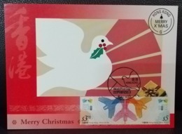 World Post Day Pigeon Peace Hope Hands Hong Kong Maximum Card MC 2015 Type C - Maximumkarten