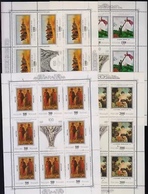 Russia 1997 - 4 Sheets 100th Anniversary Of State Russian Museum Art Paintings Promenade Merchant's Wife Tea Lady Stamps - Hojas Completas