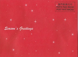 MACAU 2005 CHRITSMAS GREETING CARD & POSTAGE PAID COVER - Enteros Postales