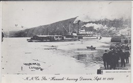 N. N. Co. Str. " HANNAH " Leaving DAWSON, Sept, 20 1909,  Repro - Yukon