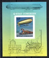 RC 16177 COMORES BLOC ZEPPELIN ET TRAIN LOCOMOTIVE NON DENTELÉ NEUF ** TB - MNH VF - Komoren (1975-...)