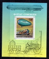 RC 16179 COMORES BLOC ZEPPELIN ET TRAIN LOCOMOTIVE DENTELÉ NEUF ** TB - MNH VF - Komoren (1975-...)