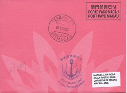 MACAU 2007 LUNAR YEAR OF THE PIG GREETING CARD & POSTAGE PAID COVER FIRST DAY USAGE - Postal Stationery