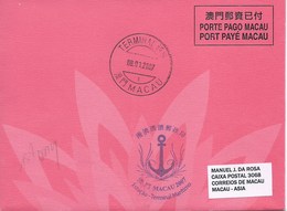 MACAU 2007 LUNAR YEAR OF THE PIG GREETING CARD & POSTAGE PAID COVER FIRST DAY USAGE - Enteros Postales