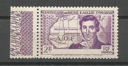Côte D'Ivoire Ivory Coast France Colonies Yvert 142a Erreur, Sans Nom Du Pays MNH / ** 1939 René Caillé - Neufs