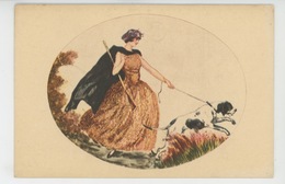 FEMMES - FRAU - LADY - DOG - Jolie Carte Fantaisie Femme à La Chasse Avec Son Chien - HARDY Non Signée - Hardy, Florence