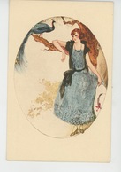 FEMMES - FRAU - LADY - OISEAUX - Jolie Carte Fantaisie Femme Avec Paon - HARDY Non Signée - Hardy, Florence