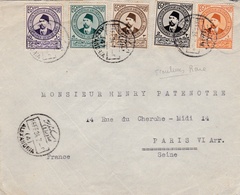 EGYPTE :  Khédive Ismaïl Pacha X 5 Sur Lettre D'Alexandrie De 1934  . 5 Couleurs Différentes Rare - Storia Postale