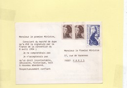 Carte Postale Contestation Contre Décision De La France - Brieven En Documenten