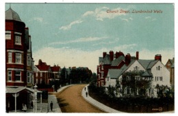 Ref 1347 - Early Postcard - Church Street Llandrindod Wells - Radnorshire Wales - Radnorshire
