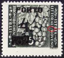 SLOVENIA - TRIESTE - ZONA B - LITORALE - PORTO  ERRORE "due Punti" - Sassone  16B  - **MNH - 1946 - RARE - Segnatasse