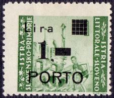 SLOVENIA - TRIESTE - ZONA B - LITORALE - PORTO - Sassone  8cia  P Stretta + Virgola  - *MLH - 1946 - EXTRA  RARE - Strafport