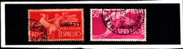 93434) ITALIA.- Trieste AMG-FTT-1950 Espresso 50 Lire+ 60 Lire Democratica- USATI - Eilsendung (Eilpost)