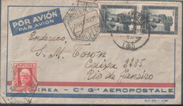Enveloppe Cover Cia Gle.aereopostale 1932  BARCELONA-RIO DE JANEIRO - Amérique Du Sud