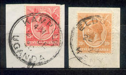 Kenya And Uganda - Kenia Und Uganda 1922 - Michel Nr. 5 - 6 O Auf Papier, Stempel Kampala Und Eldoret - Kenya & Uganda