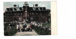 SHERBROOKE, Quebec, Canada, Students In Front Of Sherbrooke Acadamy, 1907 Postcard Split-Ring Cancel Ste. Marie Beauce - Sherbrooke