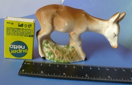 Antique Latvia Porcelain Bisque Figurine Animal Roe Deer Donkey Collectibles - Andere & Zonder Classificatie