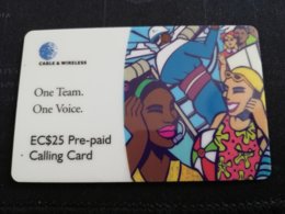 ST VINCENT & GRENADINES   $25,- ONE TEAM ONE VOICE STV-P2  Prepaid (RRRR)   Fine Used Card  ** 495** - St. Vincent & The Grenadines