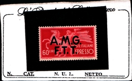 93444) ITALIA.- Trieste AMG-FTT-60 LIRE-Democratica, Soprastampa Su Due Linee - ESPRESSI - 1947- MLH* - Poste Exprèsse