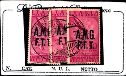 93448) ITALIA-Trieste AMG-FTT-50LIRE- 50º Ann. Inven. Radio - P.A.-1947-USATO-LA VENDITA E RIFERITA A 1 SOLO FRANCOBOLLO - Poste Aérienne