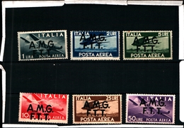 93452) ITALIA.- Trieste AMG-FTT-Democratica, Soprastampa Su Due Linee - POSTA AEREA - 1 Ottobre 1947  MNH** - Poste Aérienne