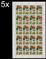 CV:€108.00 BULK:5x ST.VINCENT GRENADINES 1988 Cricket C.H.Lloyd $1.25 COMPLETE SHEET (20 Stamps) - Cricket