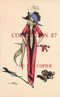 ☺♦♦ CHARLES NAILLOD N° 127 < FEMME ÉLÉGANTE Au CHAPEAU Avec CHIEN - SUPERBE CARTE ANCIENNE NEUVE - Naillod