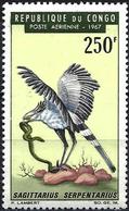 Congo (Braz) 1967 - Mi 121 - YT Pa 52 ( Bird : Secretarybird ) MNH** - Airmail - Nuevas/fijasellos