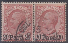 Levante Italiano Albania 1907 SaN°11 Coppia 2v (o) Vedere Scansione - Albanië