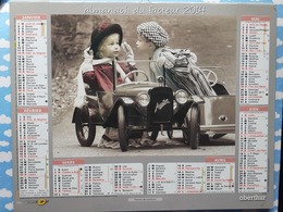 CALENDRIER DU FACTEUR ALMANACH VOITURE A PEDALE AUSTIN ENFANT AU LANDAU CHIEN 2014 - Grand Format : 1991-00